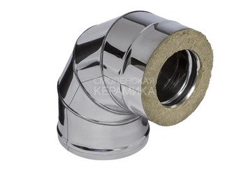 Сэндвич-колено 90° (AISI 430/0,5мм + нерж.) Ф120х200, Ferrum GS 30-50 1