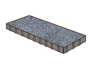 Гранитная тротуарная плитка Готика, Плита Granite FINO, 1000x500x100, Суховязкий