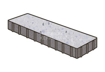 Гранитная тротуарная плитка Готика, Плита Granite FINO, 500x125x100, Мансуровский 1