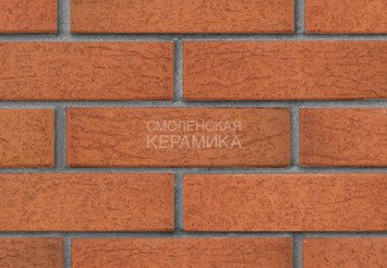 Кирпич лицевой керамический ЛСР Красный флэш с красной посыпкой, рустик, 1НФ 2