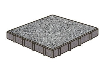 Гранитная тротуарная плитка Готика, Квадрат Granite FINO, 400x400x100, Белла Уайт 1