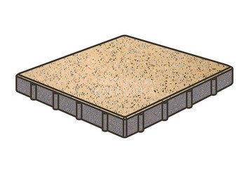 Гранитная тротуарная плитка Готика, Квадрат Granite FINO, 600x600x80, Жельтау 1