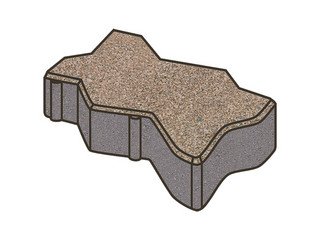 Тротуарная плитка Готика, Зигзаг/Волна Premiun Gold, 225x112,5x60 мм, цвет Голд 5