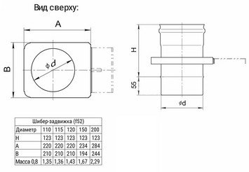Шибер-задвижка (430/0,8 мм) Ф150 2