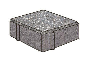 Гранитная тротуарная плитка Готика, Квадрат Granite FINO, 100x100x80, Ильменит 1