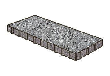 Гранитная тротуарная плитка Готика, Плита Granite FINO, 1000x500x100, Белла Уайт 1