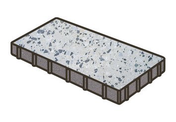 Гранитная тротуарная плитка Готика, Плита Granite FINO, 400x200x80, Грис Парга 1