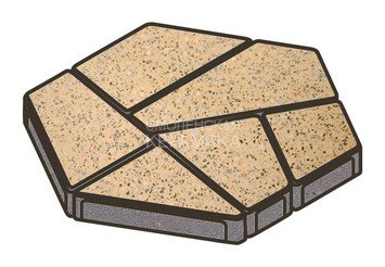 Гранитная тротуарная плитка Готика, Полигональ Granite FINO, 80 мм, Жельтау 1