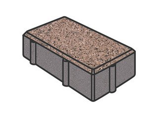 Тротуарная плитка Готика, Брусчатка Premium Gold, 240x120x70 мм, цвет Голд 16