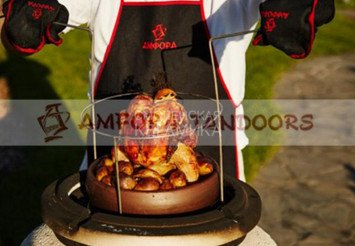 Курница 21 см керамическая для запекания курицы для тандыров Амфора 4