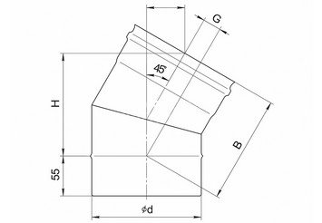 Колено угол 135° (430/0,5 мм) Ф220 2