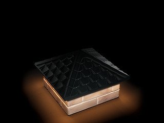 Колпак Zking Elbrus 385х385 с подсветкой на 1,5 кирпича черный