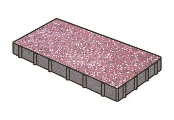 Гранитная тротуарная плитка Готика, Плита Granite FINO, 600x300x60, Емельяновский 1