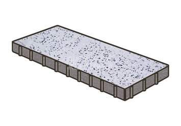 Гранитная тротуарная плитка Готика, Плита Granite FINO, 1000x500x100, Покостовский 1