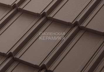 Модульная черепица AQUASYSTEM Берген PU Rooftop Кашемир, Zn275, Тёмно-коричневый матовый RR32, 1165х 1