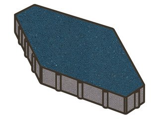 Тротуарная плитка Готика, "Зарядье Profi", 100 мм, синий