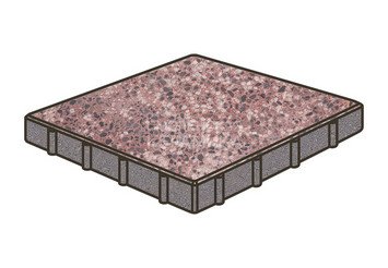 Гранитная тротуарная плитка Готика, Квадрат Granite FINO, 600x600x80, Сансет 1