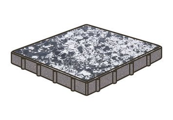 Гранитная тротуарная плитка Готика, Квадрат Granite FINO, 500x500x120, Диорит 1