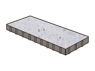 Гранитная тротуарная плитка Готика, Плита Granite FINO, 1000x500x100, Мансуровский