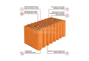 Камень керамический крупноформатный Porotherm 51 4