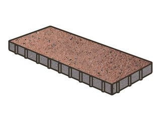 Тротуарная плитка Готика, Плита Premium Gold, 900x300x80 мм, цвет Голд 15