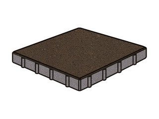 Тротуарная плитка Готика, "Квадрат Profi", 300x300x40 мм, темно-коричневый