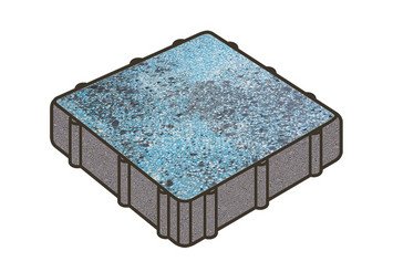 Гранитная тротуарная плитка Готика, Квадрат Granite FINO, 300x300x80, Азул Бахия 1