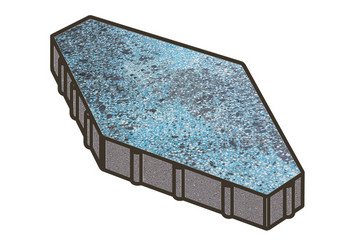 Гранитная тротуарная плитка Готика, Зарядье Granite FINO, 600x400x100, Азул Бахия 1