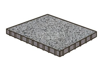 Гранитная тротуарная плитка Готика, Квадрат Granite FINO, 1000x1000x100, Белла Уайт 1