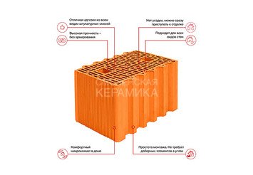 Камень керамический крупноформатный Porotherm 38 4
