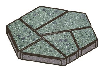 Гранитная тротуарная плитка Готика, Полигональ Granite FINO, 80 мм, Порфир 1