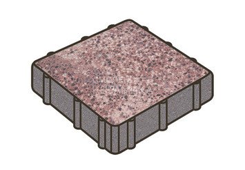 Гранитная тротуарная плитка Готика, Квадрат Granite FINO, 400x400x80, Сансет 1