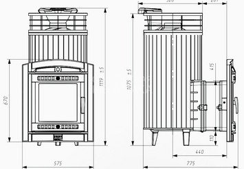 Печь банная «Атмосфера XL» Жадеит ламель+сетка с газовой горелкой 4