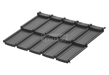 Модульная черепица AQUASYSTEM Берген PU Rooftop Кашемир, Zn275, Графит матовый RAL7016, 1165х765мм 2