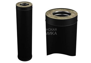 Сэндвич 0,5 м (430/0,8 мм + нерж / эмаль /600° черная) Ф150х210 BLACKSIDE 1