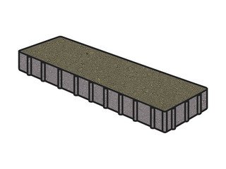 Тротуарная плитка Готика, "Плита Profi", 400x200x80 мм, серый