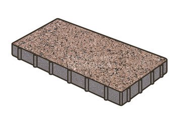 Тротуарная плитка Готика, Плита Premium Gold, 600x400x80 мм, цвет Голд 16 1