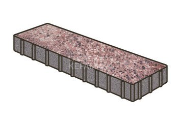 Гранитная тротуарная плитка Готика, Плита Granite FINO, 500x125x100, Сансет 1