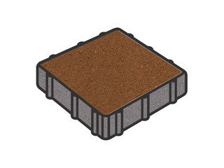 Тротуарная плитка Готика, "Квадрат Profi", 500x500x80 мм, оранжевый