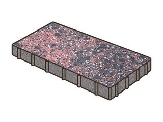 Гранитная тротуарная плитка Готика, Плита Granite FINO, 600x300x60, Дымовский