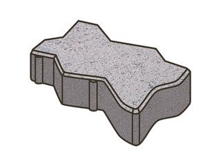 Тротуарная плитка Готика, Зигзаг/Волна Premiun Gold, 225x112,5x60 мм, цвет Голд 1