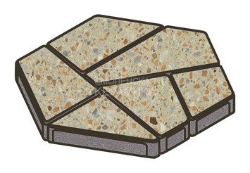 Гранитная тротуарная плитка Готика, Полигональ Granite FINO, 80 мм, Зарф 1