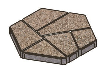 Тротуарная плитка Готика, Полигональ Premiun Gold, 893x780x80 мм, цвет Голд 5 1