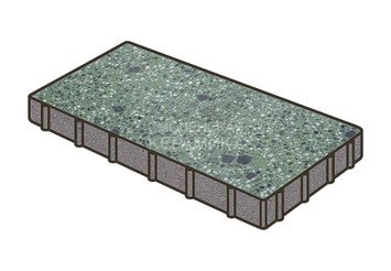 Гранитная тротуарная плитка Готика, Плита Granite FINO, 600x200x60, Порфир 1