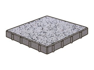 Тротуарная плитка Готика, Квадрат Premium Gold, 500x500x100 мм, цвет Голд 3