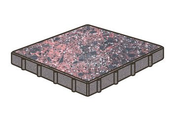 Гранитная тротуарная плитка Готика, Квадрат Granite FINO, 400x400x60, Дымовский 1