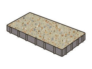 Гранитная тротуарная плитка Готика, Плита Granite FINO, 900x300x80, Зарф