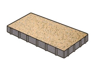 Гранитная тротуарная плитка Готика, Плита Granite FINO, 900x300x80, Жельтау